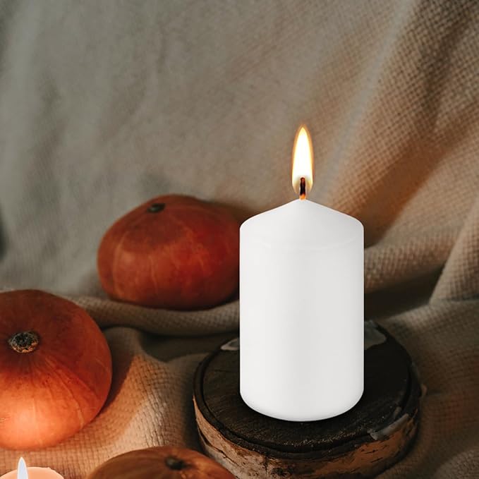 20-Piece White Taper Candles (2x4 inches) | Unscented, Dripless & Smokeless | Clean-Burning Dinner Candles for Weddings, Parties, Dinner Table Decor, Home Dining, Church Ceremonies & Celebrations - Bloomnest
