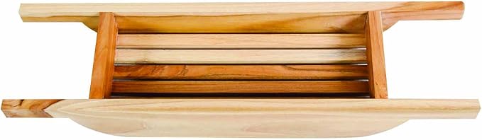 EcoDecors, 29 inch, Bath Tray for Tub, Bath Tub Tray Wood, Bathtub Table, Caddy for Bathtub in Natural Teak - Bloomnest