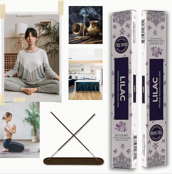 TRUMIRI Lilac Incense Sticks - Total 40 Sticks - Dual Pack of 20 - Non Toxic - Natural Fragrance TRUMIRI