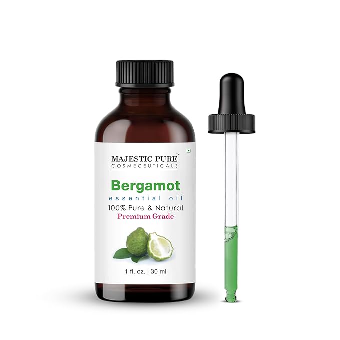Majestic Pure Bergamot Essential Oil with Glass Dropper - 1 Fl Oz - 100% Pure and Natural Bergamot Oil - Premium Grade Essential Oils for Diffuser, Aromatherapy, Soap and Candle Making - Bloomnest