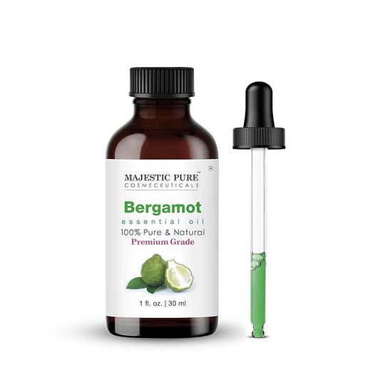 Majestic Pure Bergamot Essential Oil with Glass Dropper - 1 Fl Oz - 100% Pure and Natural Bergamot Oil - Premium Grade Essential Oils for Diffuser, Aromatherapy, Soap and Candle Making - Bloomnest