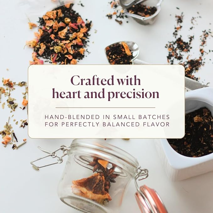 Herbal Tea Sampler – 5 Caffeine-Free Loose Leaf Blends for Sleep and Relaxation, Fruity and Dessert-Inspired Flavors, 75 to 100 Cups – Handcrafted in USA – Plum Deluxe - Bloomnest