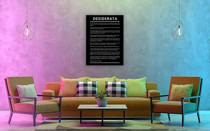 Desiderata Motivational Canvas Wall Art for Office Entrepreneur Quotes Inspirational Posters Picture Prints Canvas Modern Home Decor Painting Artwork Stretched and Framed Ready to Hang [30''W x 40''H] - Bloomnest