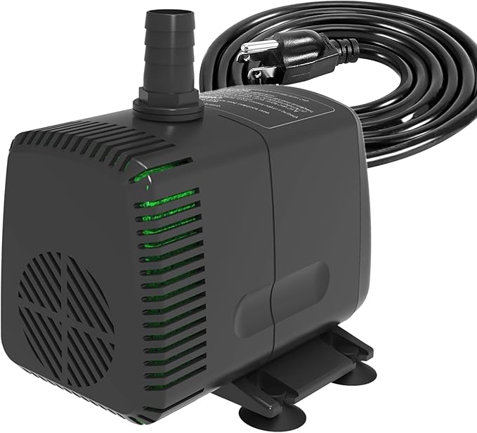 Submersible Pump 880GPH with AUTO-Shut-Off 10ft High Lift for Fountains, Hydroponics, Ponds, Aquariums & More - Bloomnest