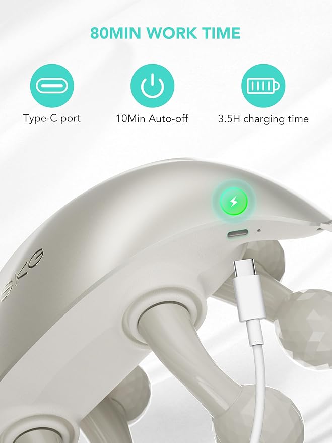 SKG Neck Massager for Pain Relief Deep Tissue Cordless Shiatsu Neck and Shoulder Massger with Heat H7 Ultra