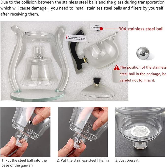 Lazy Kungfu Drip TeaPot, Heat Resistant Tea Set, Semi-Automatic Glass Teapot Suit for Magnetic Water Flow Wooden Glass Teapot Set - Bloomnest