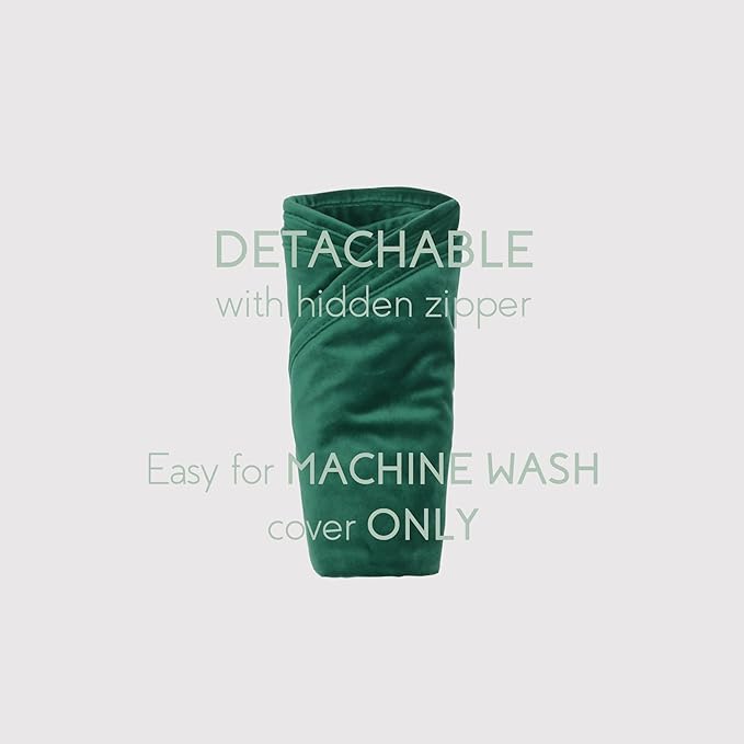 Round Floor Pillow Cover Velvet Throw Seating Pouf Yoga Meditation Cushion Plush Case Reading Room Decor Cover Only (19.7IN, Green)