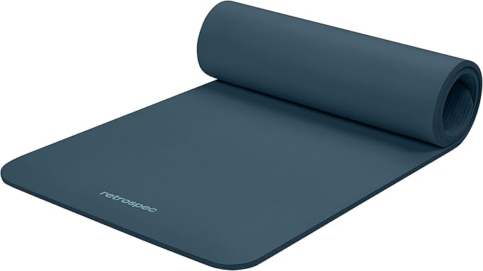 Retrospec Solana Yoga Mat 1/2" Thick w/Nylon Strap for Men & Women - Non Slip Exercise Mat for Yoga, Pilates, Stretching, Floor & Fitness Workouts - Bloomnest