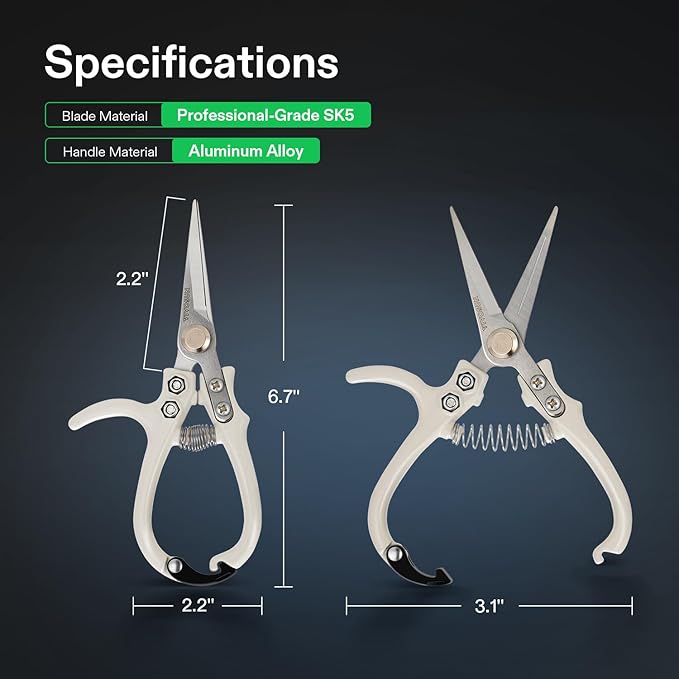 VIVOSUN Pruning Shears for Gardening, Lightweight Plant Pruners for Gardening, Garden Scissors for Cutting Flowers, Trimming Branches, Indoor Plant Scissors, Stylish Garden Gifts for Women - Bloomnest