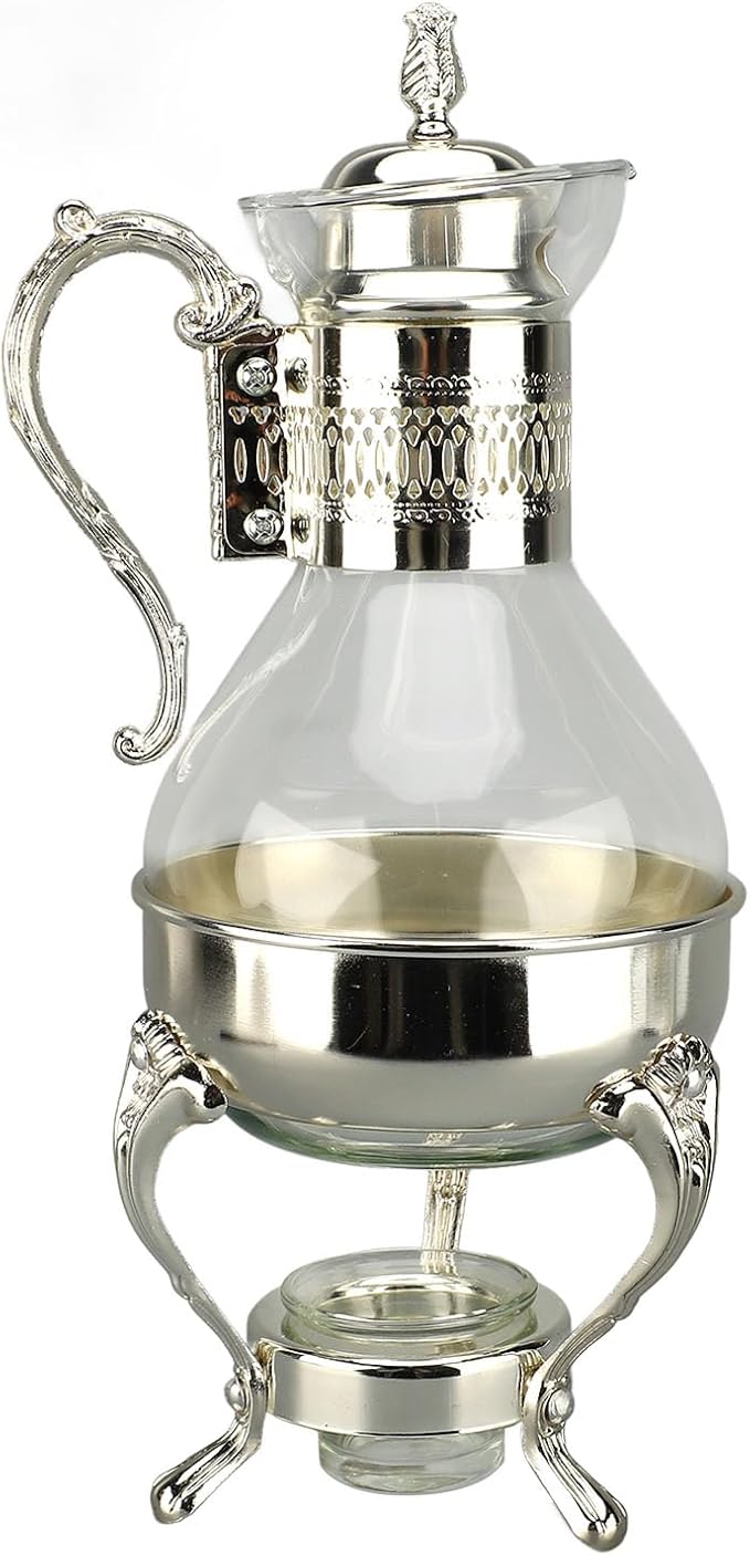 Vintage Turkish Coffee Pot Set, Decorative Glass Teapot Set, Heatable Glass Tea Kettle with Lid and Cup, Turkish Tea Set for Home Tea Party, Milk, Coffee, Hot Cold Tea - Bloomnest