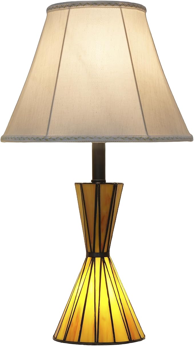 20" Glass Table Lamps Set of 2 with Stained Glass Night Lights 3-Way Dimmable Bedside Lamps for Bedroom Study Room Home Office Bar (Bulbs Included) - Bloomnest