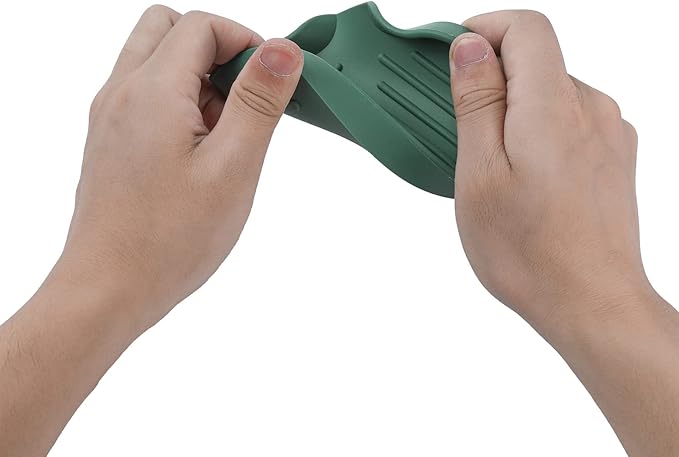 Silicone Bathroom Soap Dishes with Drain Spout-Bathroom and Kitchen Sink Organizer,Sponge Holder,Dish Soap Tray,Perfect for Dispenser,Scrubber,Bottle,Cup on Sink or Counter-Green 4.9"×3.2" - Bloomnest