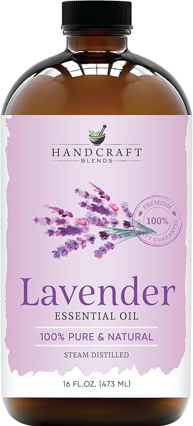 Handcraft Blends Lavender Essential Oil in Glass Bottle – Huge 16 Fl Oz – 100% Pure and Natural – Premium Grade Oil for Diffuser and Aromatherapy, Skin, Massage, Candle and Soap Making Fragrance - Bloomnest