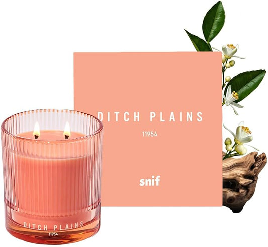 Ditch Plains Scented Candle by Snif, Neroli and Cedarwood, 50+ Hours, 100% Cotton Fiber Wicks, Soy Wax Blend, Non-Toxic, Vegan, 8.5 oz - Bloomnest
