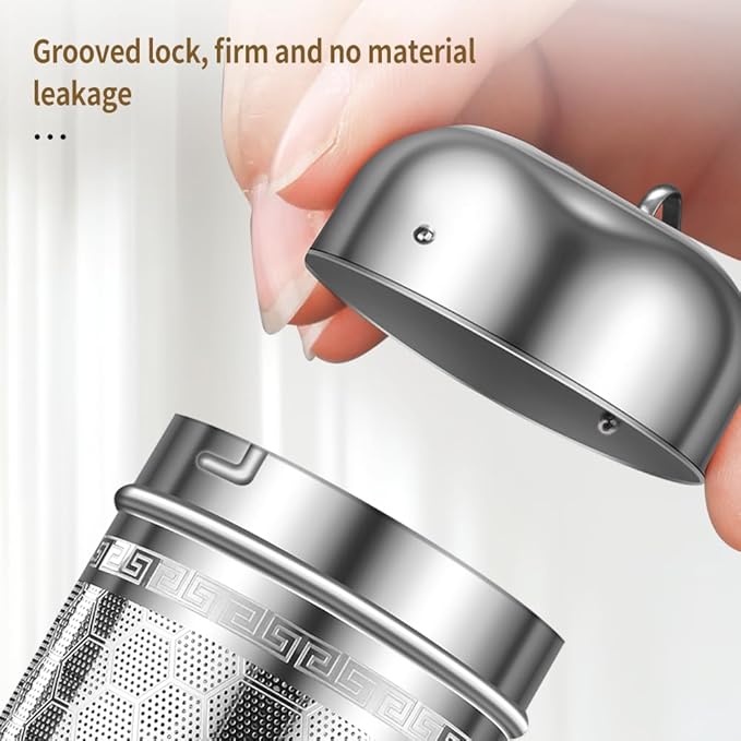 Tea Strainers for Loose Tea, Extra Fine Mesh Tea Infuser, 316 Stainless Steel & Updated Slim Threaded Lid, Loose Leaf Tea Steeper for Black Tea, Rooibos, etc (1 Pack - Large) - Bloomnest