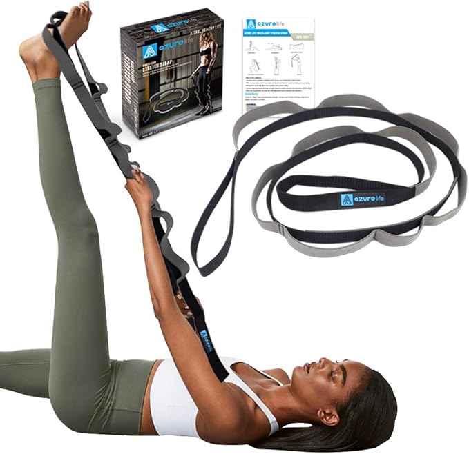 Premium Durable Stretch Straps with Loops, Stretching Strap for Physical Therapy, Multi-Loop Yoga Strap Fitness Exercise Strap for Yoga, Pilates, Dance, Flexibility&Exercise - Bloomnest