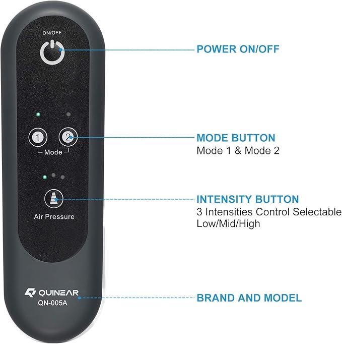 QUINEAR Air Compression Leg Massager for Circulation & Pain Relief, Calf Massagers with 2 Modes & 3 Intensities, Sequential Compression Device (SCD) for RLS, Edema, FSA-HSA - Ideal Gift - Bloomnest