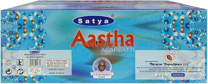 Aastha Incense Sticks and Incense Stick Holder Bundle Insence Insense Satya - Bloomnest