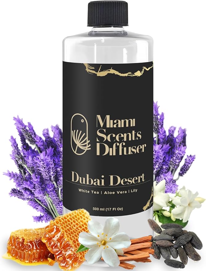 Dubai Desert - Dream On Inspired by Atlantis Dubai Hotel 17 FlOz - 500 ml Essential Oils Aroma for Home Office Diffuser Luxury Fragance Refill Aromatherapy Fresh Blend of White Tea, Lily and Aloe Vera MiamiScentsDiffuser
