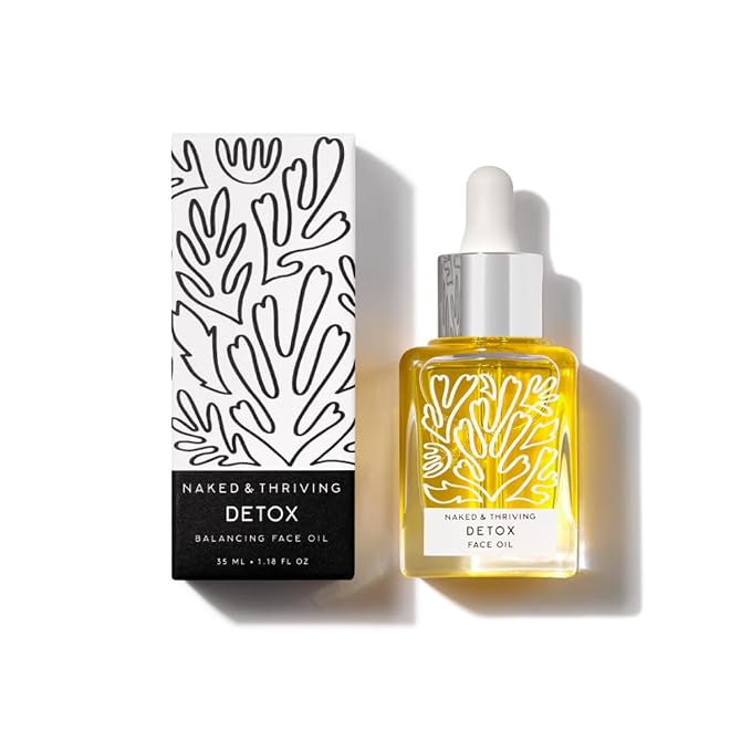 Naked & Thriving Detox Balancing Face Oil | Organic, Vegan, & Natural-Derived Skin Care | For Oily and Blemish-Prone Skin | with Jojoba, Primrose and Almond Oils f(1.18 oz/35 mL) - Bloomnest