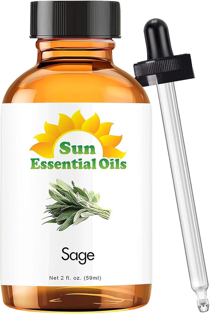 Sun Essential Oils Sage Essential Oil - Sage Aromatherapy Oil (2 Fluid Ounces) - Bloomnest