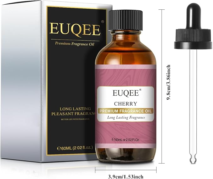 EUQEE 2.02 Fl oz Cherry Fragrance Oil, 60ml Premium Cherry Essential Oil with Glass Dropper for Diffusers, Candle & Soap Making - Bloomnest