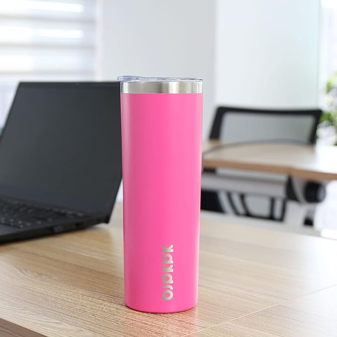 BJPKPK 20 oz Skinny Tumbler with Lid Slim Insulated Travel Coffee Cup Stainless Steel Thermal Mug,Pink - Bloomnest