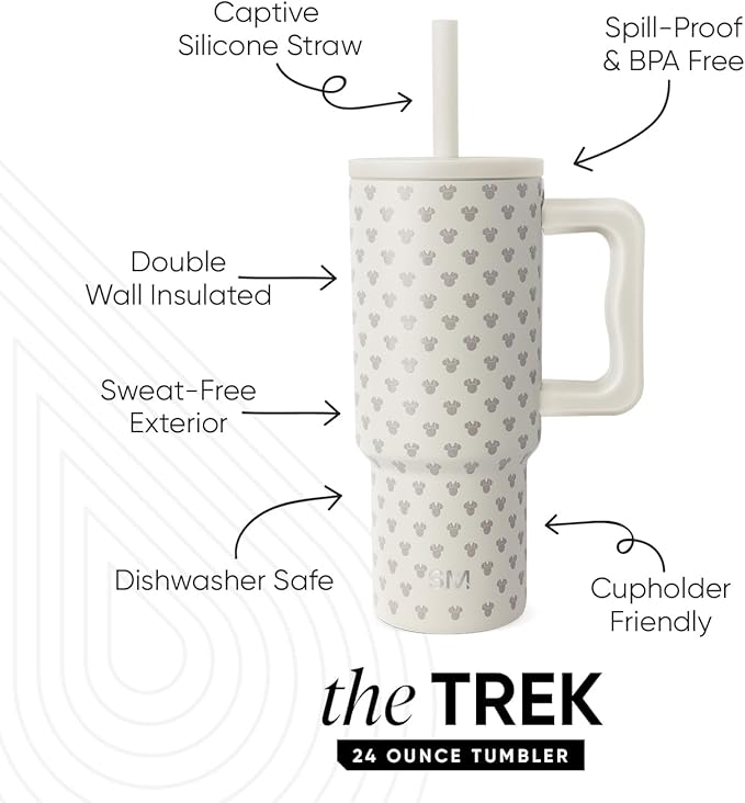 Simple Modern Disney Kids 24 oz Tumbler with Handle and Silicone Straw Lid | Spill Proof and Leak Resistant | Reusable Stainless Steel Bottle | Gift Kids Boys Girls | Trek Collection | Minnie Mouse Me - Bloomnest