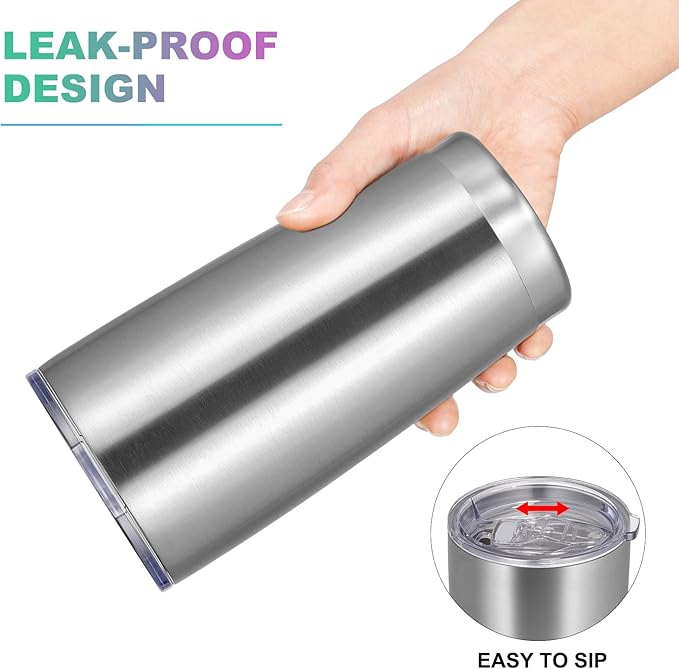 VEGOND 20oz Tumbler with Lid and Straw Stainless Steel Tumbler Cup Vacuum Insulated Double Wall Travel Coffee Mug Powder Coated Coffee Cup(Stainless 1 Pack) - Bloomnest