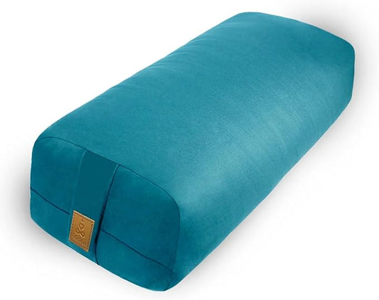 Yoga Bolster (26x10.5x5.5 in) Supportive Yoga Cushion for Restorative Yin Yoga Accessories Rectangular Bolster for Stretching Meditation Pillow 100% Organic Cotton Removable Washable Cover - Bloomnest