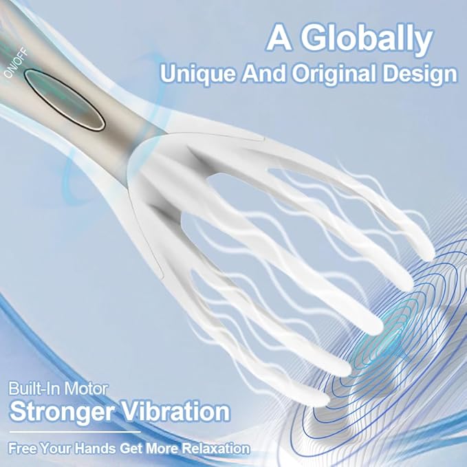 Electric Head Massager Neck Massage Octopus Scalp Stress Relax Spa Therapy Healing, Soft Resin Finger Gripper Claw Electronic Head Spa Vibration Scalp Massage Tool Tezam