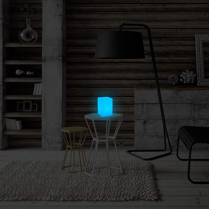 Mr.Go 6-inch Dimmable LED Night Light Mood Lamp for Kids and Adults - 16 RGB Colors - 8 Level Dimming - 4 Lighting Effects - Rechargeable - Remote Control - Decorative - Fun and Safe - White Cube - Bloomnest