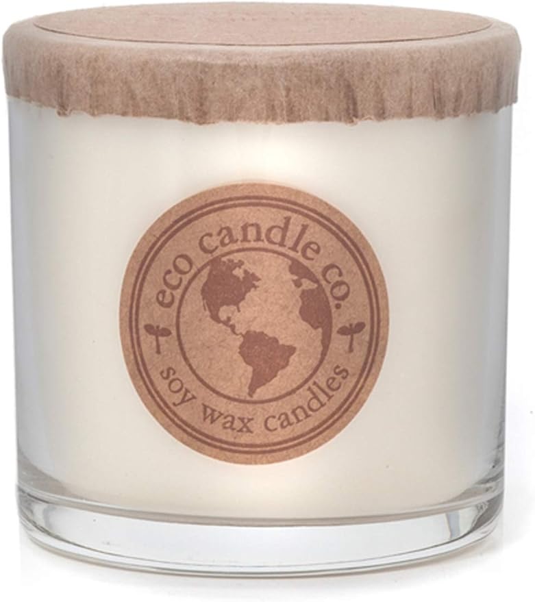 Eco Candle Co. Recycled Candle, White Tea & Ginger, 6 oz. - Scents Of White Tea, Spices, Citrus, Jasmine, & Ginger - 100% Soy Wax, No Lead, Kraft Paper Label & Lid, Hand Poured, Midwest Grown Soybeans - Bloomnest