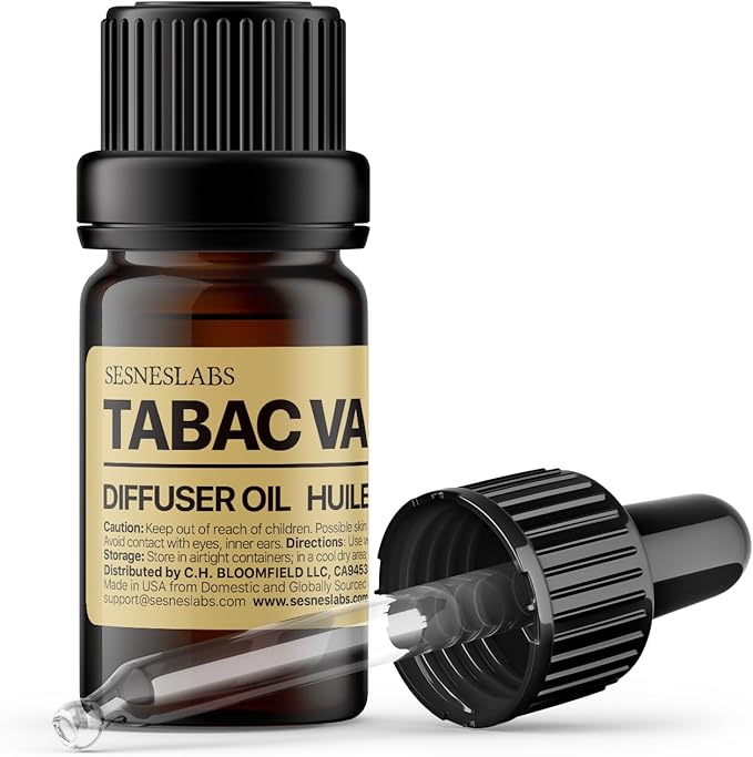 Tabac Vanille Diffuser Oil, Niche Fall/Winter Scent, Tobacco Leaf, Vanilla, Spices, Musk Essential Oils Blend for Ultrasonic Diffuser (.33 oz/10 ml) - Bloomnest