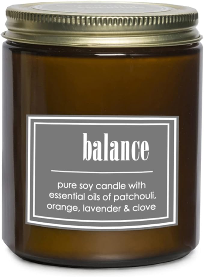 ECO CANDLE CO. Essentials Candle, Balance, 8 oz. - Scents of Patchouli, Orange, Lavender, & Clove - 100% Soy Wax, No Lead, Hand Poured, Phthalate Free, Midwest Grown Soybeans, All Natural Wicks - Bloomnest