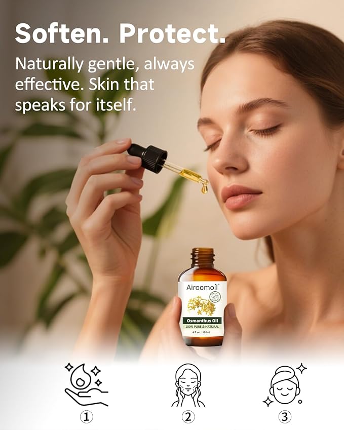 Osmanthus Essential Oil, 100% Pure Natural Osmanthus Oil, Premium Essential Oil for Diffusers, DIY Candles, Soaps, Room & Linen Sprays, Aromatherapy, Blending, 4 Fl Oz / 120ml Airoomoil