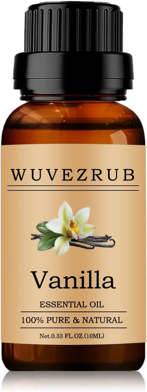 Vanilla Essential Oils 10ML, 100% Pure and Natural Essential Oil for Aromatherapy Diffuser - 0.33 Fl Oz/Vanilla WUVEZRUB