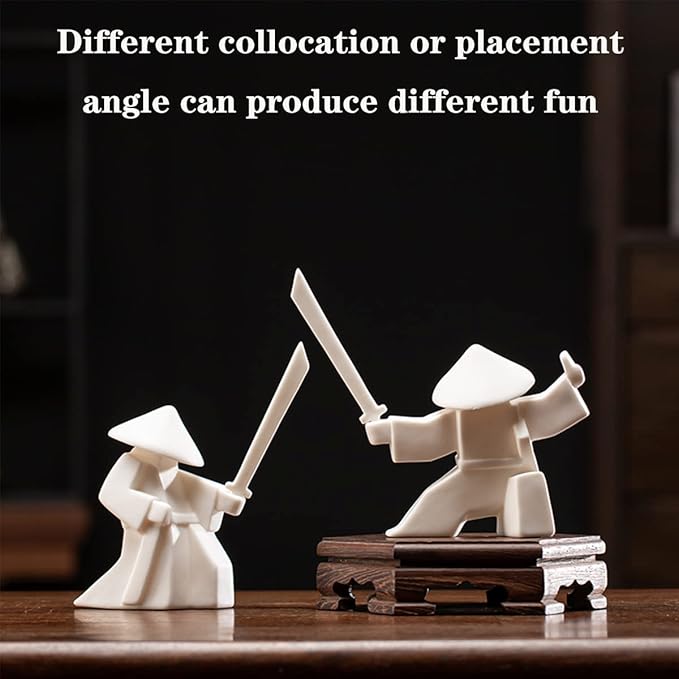 LYART Tea Pet Warrior Statue Figurine Tea Ornament Accessories Cute Kung Fu Tea Decoration Gift for Tearoom Home Office Children's Day Gift for Tea Lover - Bloomnest