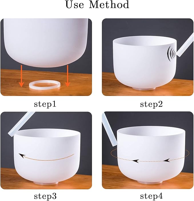 SOLSHINE 3PCS 8inch 10inch 12inch Crystal Singing Bowl Set 432Hz,Ｃ F B Chakra Tuned with Sounds Bowl Mallet Suede Strikers and O-rings, Carry Bag for Meditation, Yoga, Spiritual, Body Healing - Bloomnest