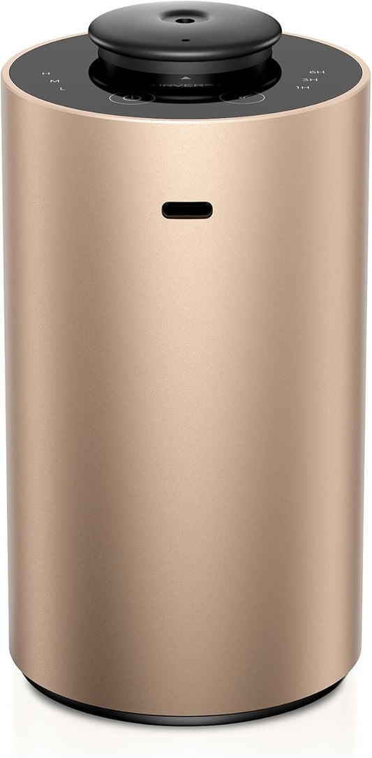 Waterless Essential Oil Diffuser for Home Aromatherapy Scent Diffusers with 3 Countdown Timer Settings or Timer-Off, 3 Mist Levels for Car Room Studio Office, ANX Premium Metal Desert Titanium - Bloomnest