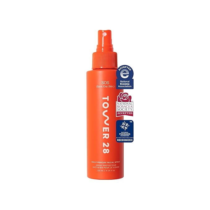 Tower 28 SOS Daily Rescue Facial Spray - Hypochlorous Acid Spray to Help Reduce Redness, Calm Irritation + Alleviate Flare-Ups - Soothing + Purifying Face Toner - Everyday Skin Care Essential (4 oz) - Bloomnest