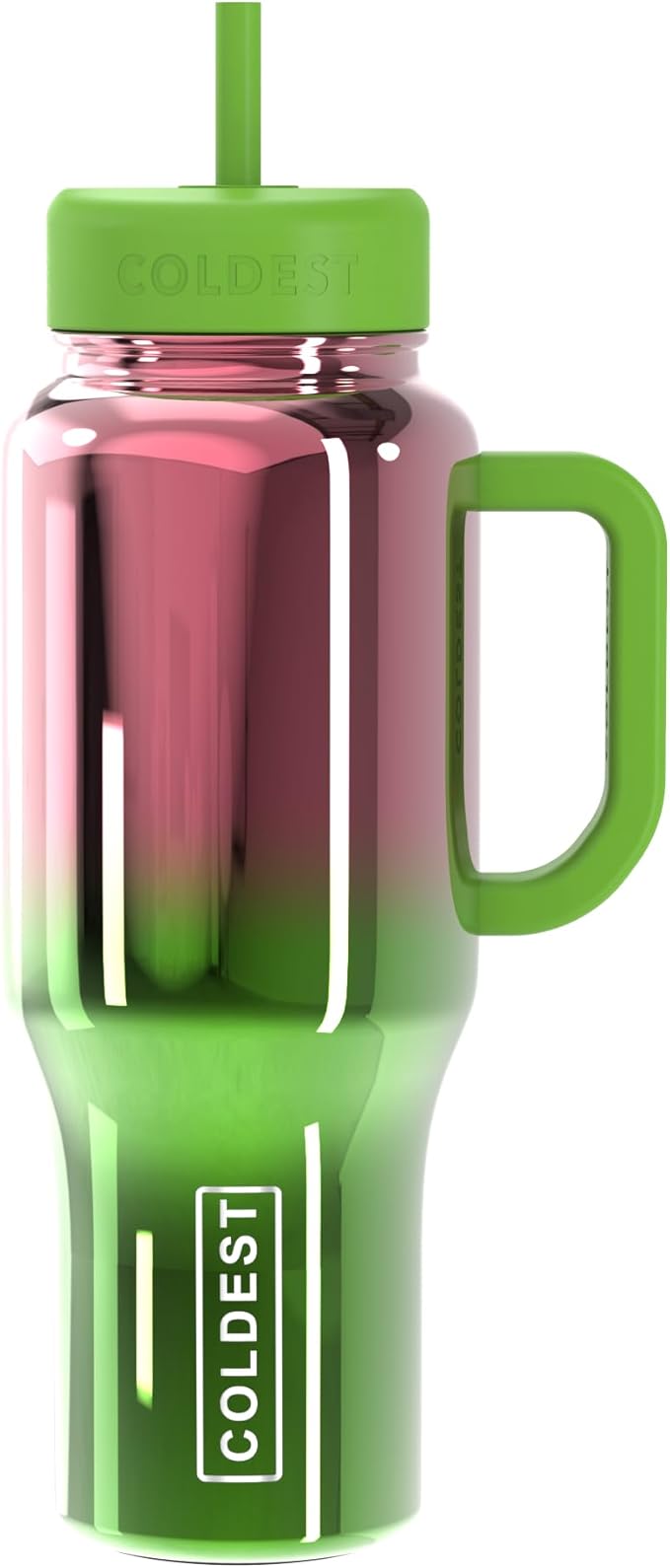 Coldest Tumbler with Handle and Straw - 100% Spill Proof Tumbler with Straw (3 Lids) - Stainless Steel Insulated Leakproof Tumblers for Women & Men - Cup Holder Friendly - 36 oz (Tinsel Nova) - Bloomnest