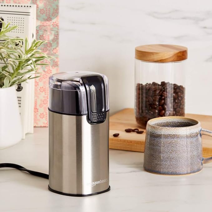 Amazon Basics Electric Coffee Grinder, Coffee Bean and Spice Grinder, With Heavy-Duty Stainless Steel Grind Blades - Bloomnest