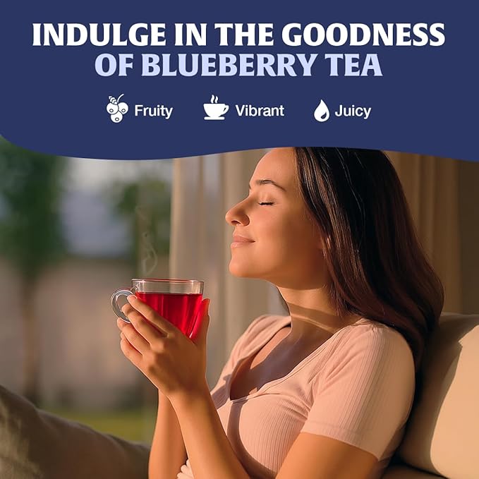 HANDPICK, Wild Blueberry Tea Bags (100 Count), True Premium Blueberry Herbal Tea with Hibiscus, Rose & Licorice | Brew Iced/Hot Tea - Bloomnest