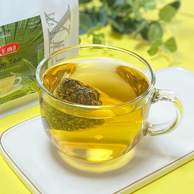 XIEJINJI Sage Tea, 40 Count, Made with 100% Natural Sage Leaves, No Additives & No Sugar & No Caffeine, Eco-Conscious Tea Bags - Bloomnest