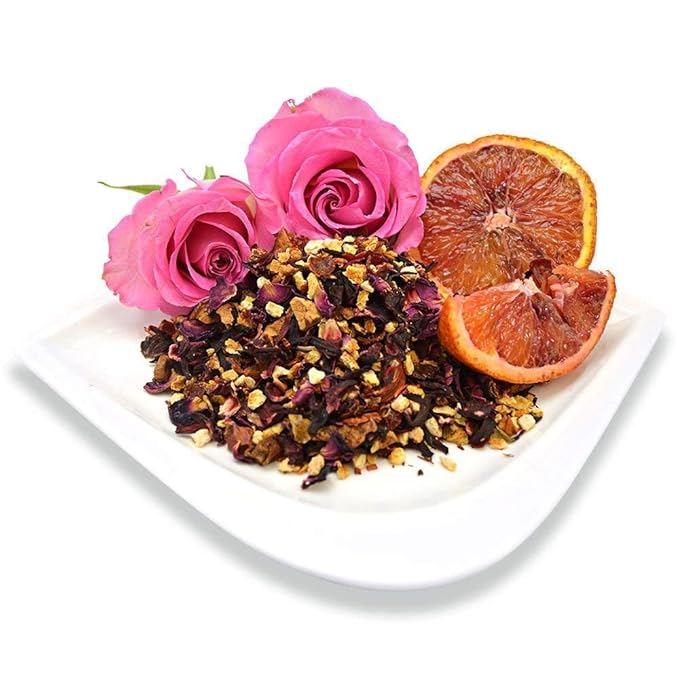 Organic Positively Tea Company, Blood Orange Vanilla Rooibos Tea, Loose Leaf, 16 Ounce - Bloomnest