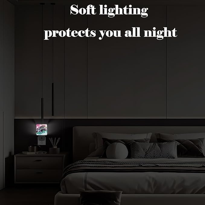 Colorful Fluorite Crystal Stone Night Light,Plug Into Wall Decor for Stairway,Hallway,Kitchen,Dusk to Dawn Sensor Nightlights for Boys/Girls/Women/Men Room Gifts - Bloomnest