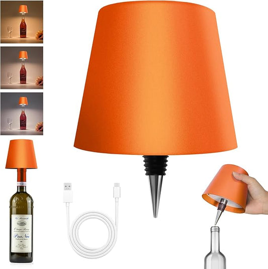 2025 New Wireless Bottle Lamp - LED Bottle Lights for Liquor & Wine Bottles, Cordless Lampshade, Whiskey Bottle Top Light, Bottle Stopper Night Light Kit, Rechargeable 3-Tone Touch-Dimmable - Bloomnest