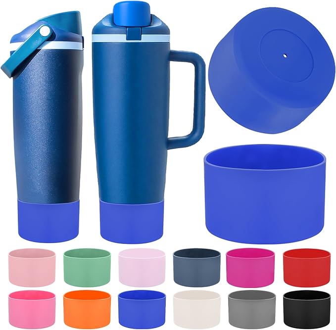 Mity rain 2PCS Protective Silicone Boots for Owala 30oz & 40oz FreeSip Sway Bottles & Tumblers - Accessories for owala, Enhances Stability & Prevents Scratches (Bright Blue) Mityrain