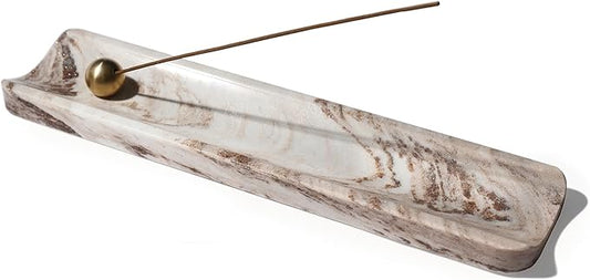 Koville Italian Natural Marble Incense Holder, Incense Holders for Sticks, Incense Burner Holder, Ideal for Meditation and Relaxing, Easy to Clean(Palissandro Classico) - Bloomnest
